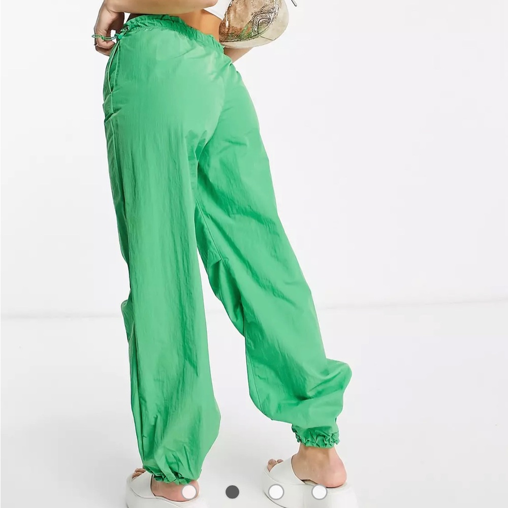 Green Baggy Parachute Pants